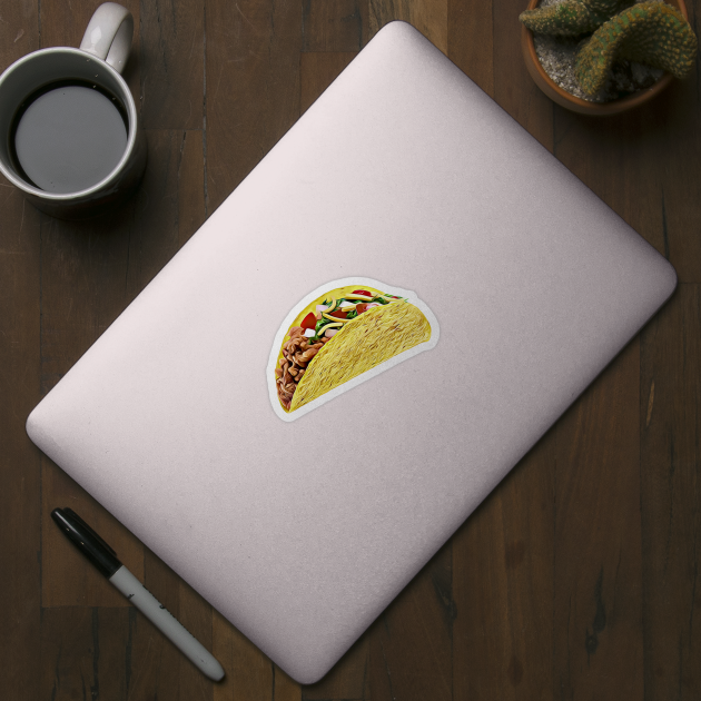 Taco Tuesday Toon Style Tiled Taco Emoji Pattern by BubbleMench